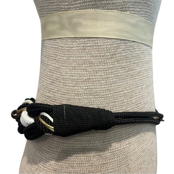 Size XS?/S/M Vintage Womens Belt Braided Rope 80s Maximalism Beaded main image 3